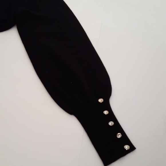 Catherine Malandrino Rhinestone Button Sleeve Detailed Sweater NWT - Picture 12 of 14